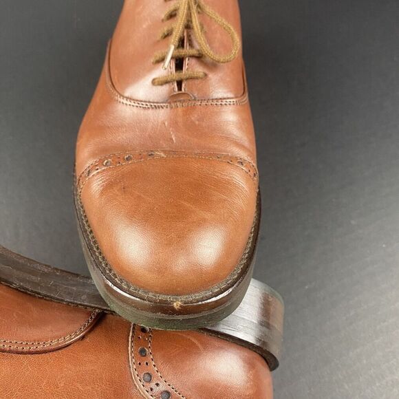 Mens David & Joan Leather Italy Oxford Lace Up Cap Toe‎ Dress Shoes US Size 8 - Picture 7 of 16